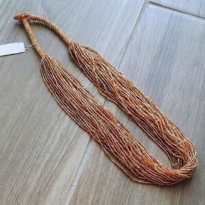 NWT Gold Multi-Strand Seed Bead Necklace